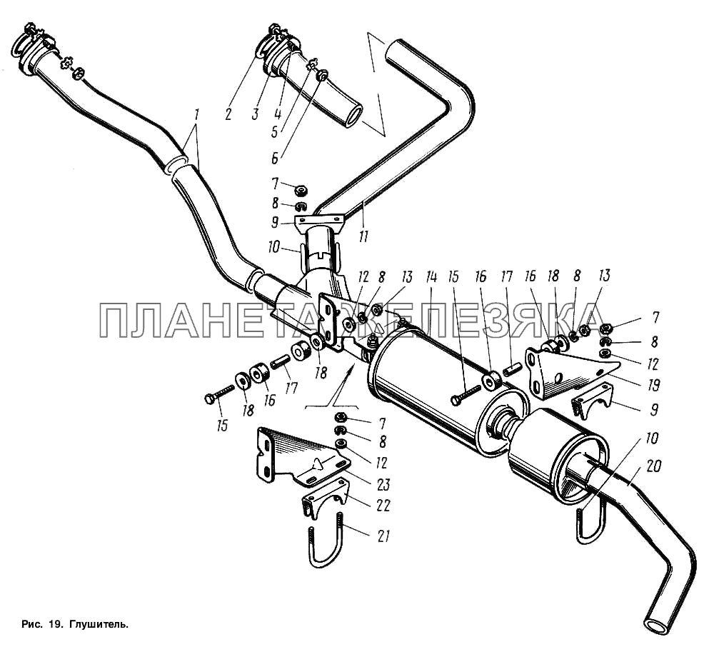 Глушитель ГАЗ-3307